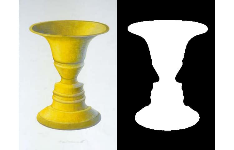 Image source: Rubin's Vase by John smithson 2007 at English Wikipedia [Public domain], via Wikimedia Commons