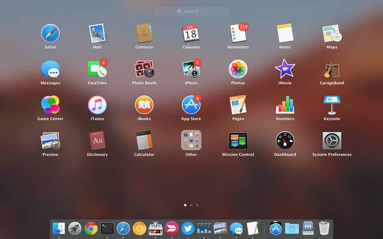 App launcher in mac osx pc