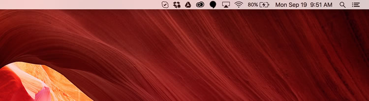 macOS Sierra status bar