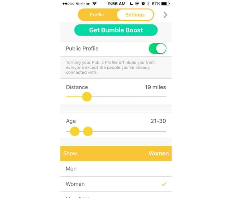 Set bumble preference on age to how How To