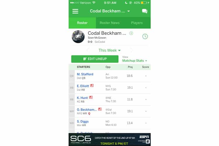 UX Case Study: ESPN's Fantasy App - Usability Geek