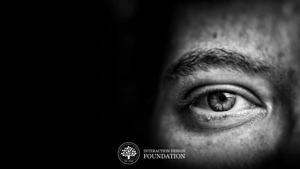 Black and White photograph of a person's eye, with the caption "25% off digital accessibility course"