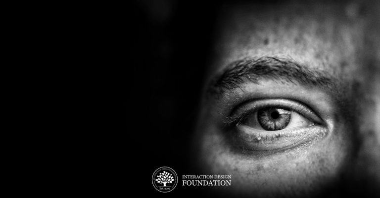 Black and White photograph of a person's eye, with the caption "25% off digital accessibility course"