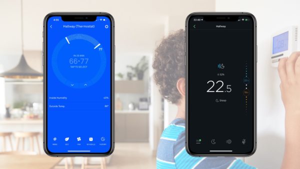 Mockup of the Nest and ecobee apps